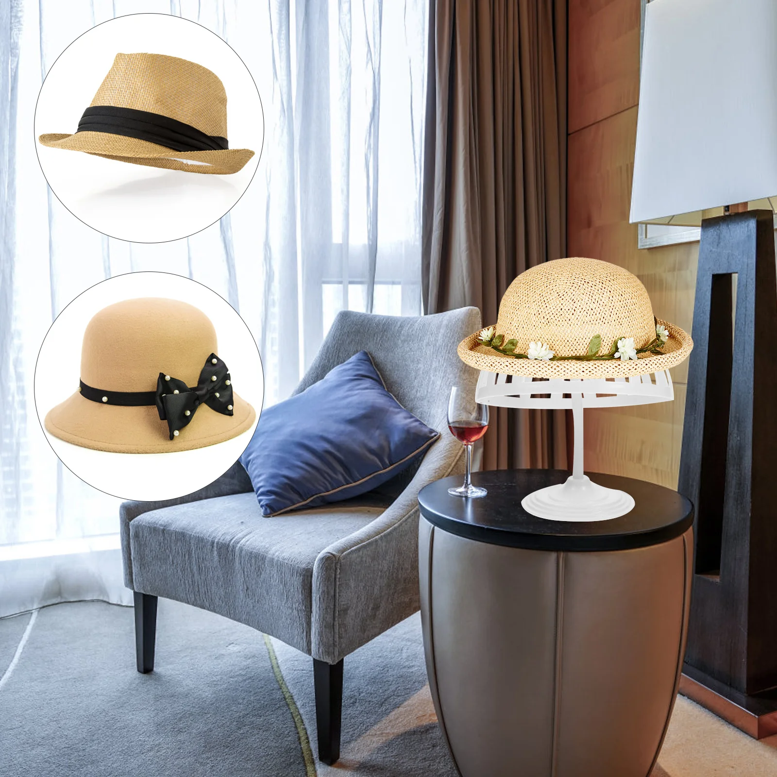 

Dome Shaped Hat Stand Portable Hat Rack Stylish Storage Solution for Hats Wigs Closet Table Rack Stand