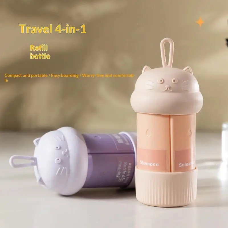 4-in-1 60ml Reise-Kosmetikflaschen-Set Praktischer, auslaufsicherer Shampoo- und Duschgelspender Tragbare Reisegröße für Toilettenartikel – Detail 2