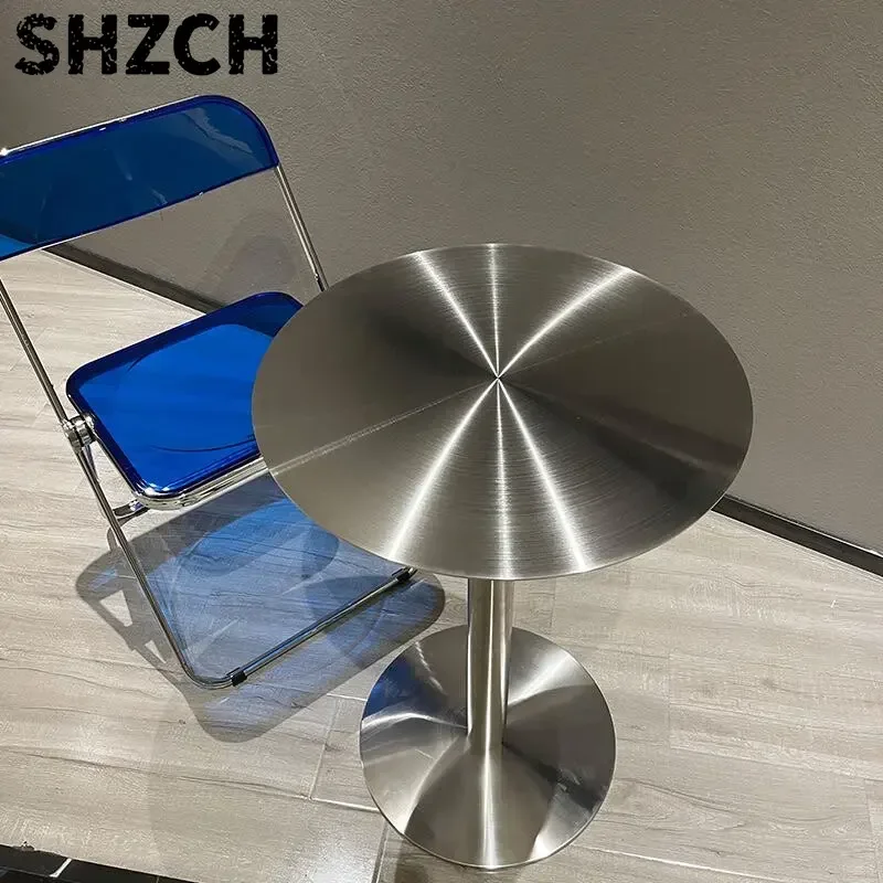 Stainless Steel Table Square Milk Tea Shop Coffee Shop Industrial Style Dining Table Coffee Table Negotiation Desk Dessert Shop