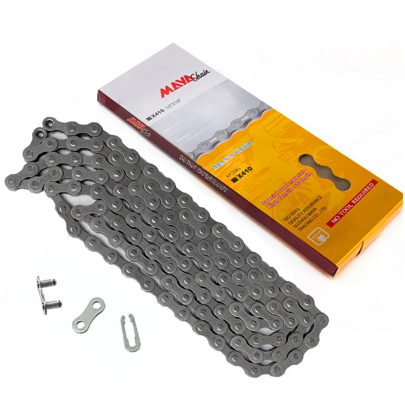 

Meiya High Strength Single Speed Bike Chain 1/2"x1/8" 116/114/104/98 Links for BMX MTB Road Bike - Durable & Anti-Rust Protector