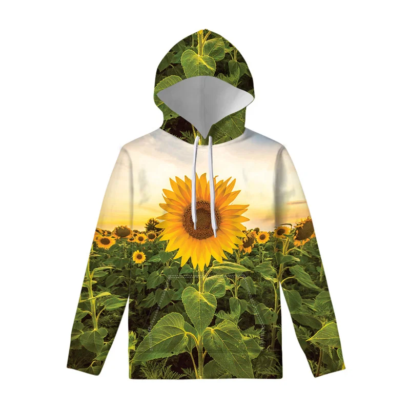 Autumn Sunflower Floral 3D Print Hoodies Men Women Casual Fashion Sweatshirts Oversized Hoodie Pullovers Tracksuit Clothing