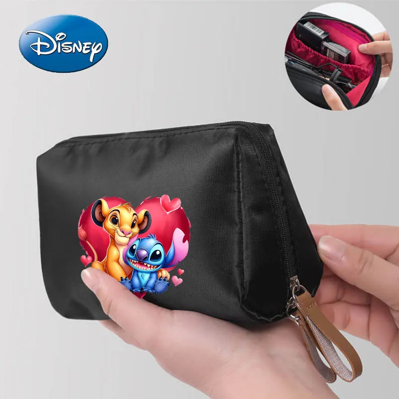 

Cartoon Disney Lilo &Stitch Women Cosmetic Bag Solid Color Casual Makeup Bag Pouch Toiletry Bag Waterproof Makeup Organizer Case