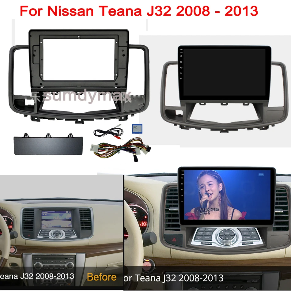 

10.1inch 2din Car Audio Frame GPS Navigation Fascia Panel Car dvd Plastic Fascia for Nissan Teana J32 2008 - 2013 car panel