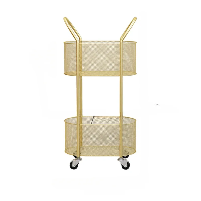 

Bathroom Storage Shelves 2layer with Wheels Movable Nordic Ins Iron Bathtub Next To Bath Supplies Light Luxury Organization Rack