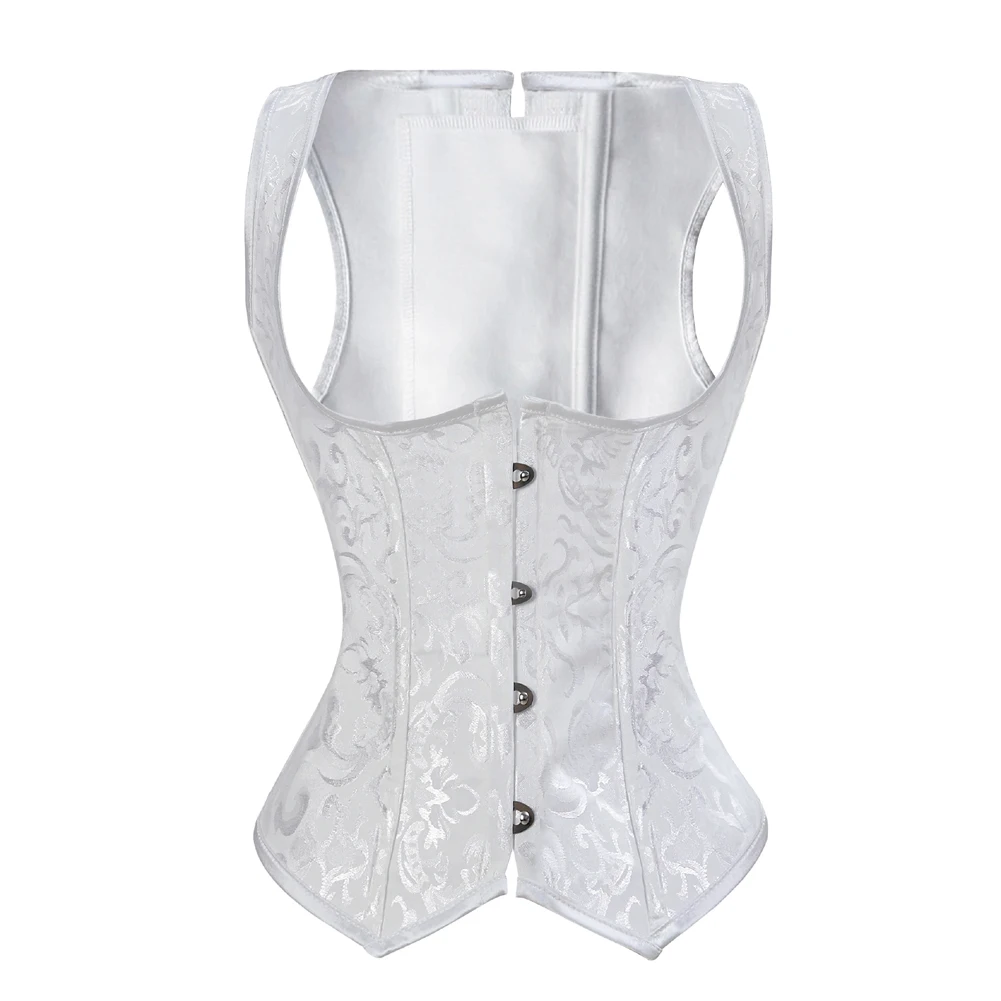 

Gothic Underbust Corset Vest Women Jacquard Straps Corselet Brocode Corsets and Bustiers Slimming Waist Cincher Plus Size S-6XL