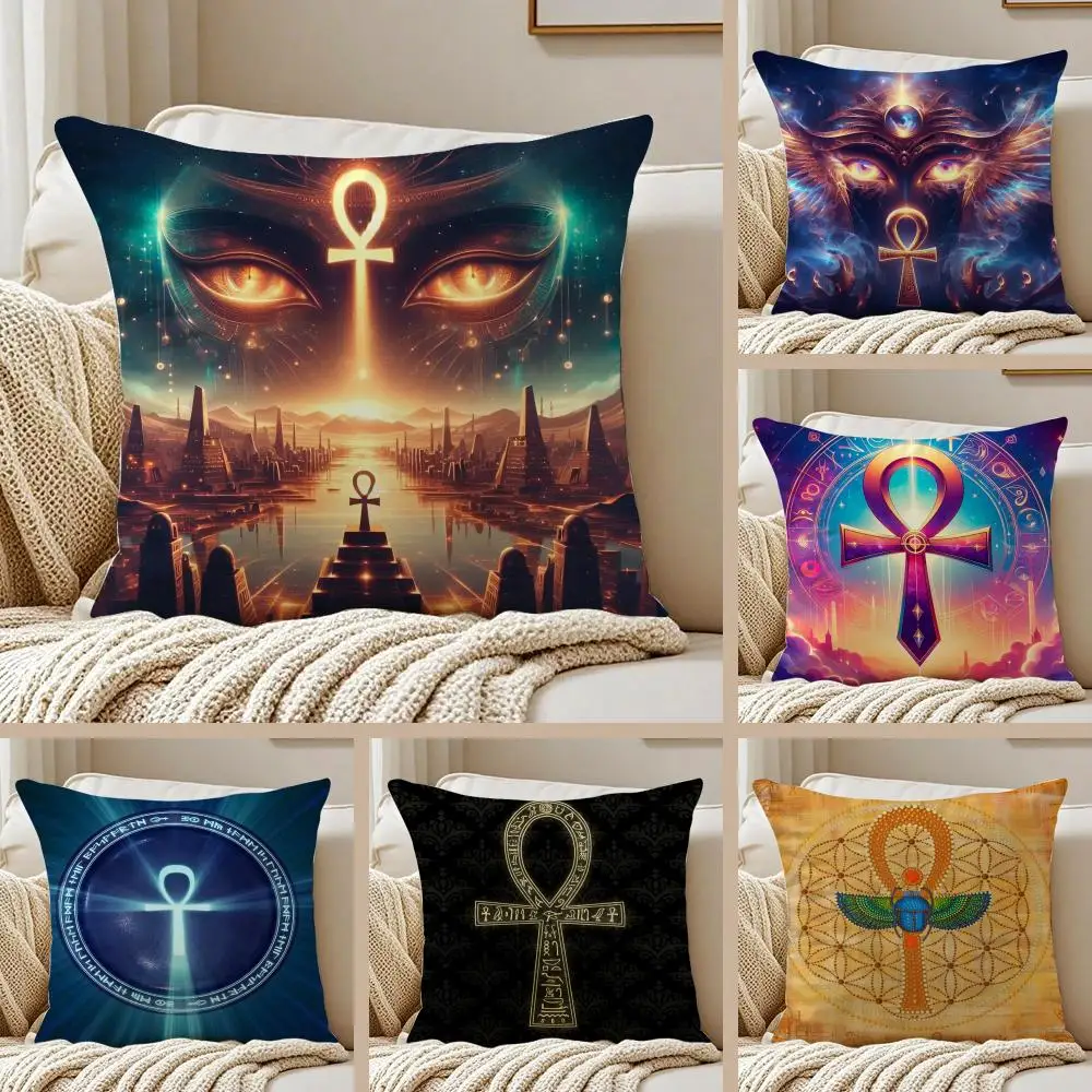 Ancient Sacred Egyptian Symbol A-Ankh Cushion Cover Pillowcase Anti-dustmite living Room Sofa Decor Cushion Room