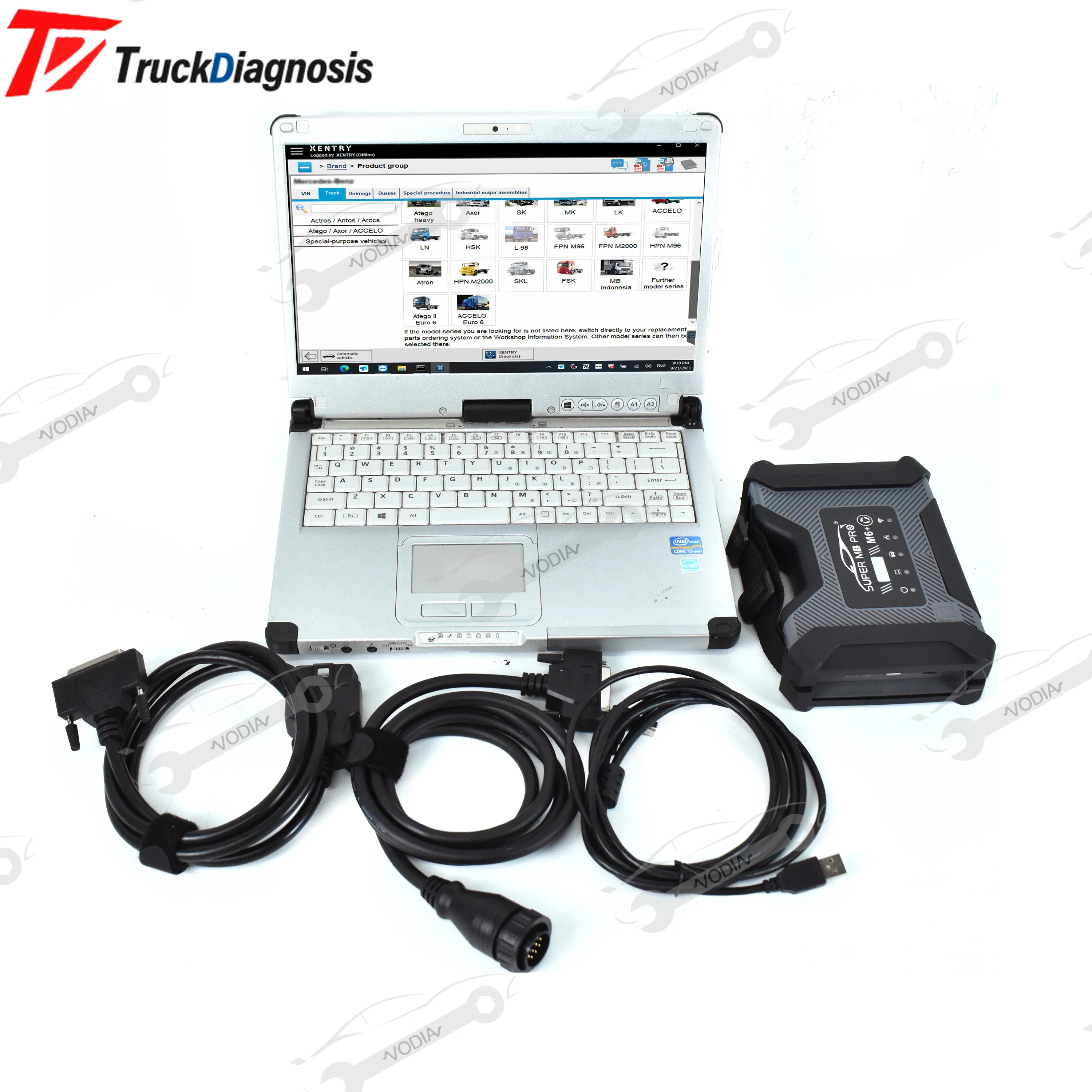 

Для Super MB M6 + pro DOIP VCI WiFi Professional для BENZ Dealer Scanner Diagnosis для Mercedes Car Truck Busand cfc2laptop