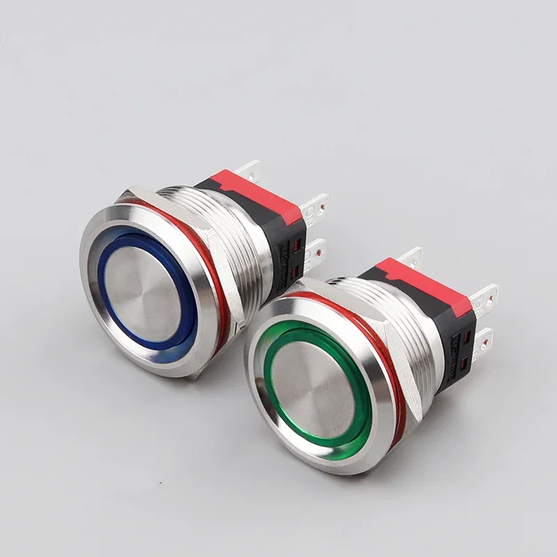 25mm 20A High Current 24V220V Metal Button Switch Self-locking Reset Start Waterproof Button Power Start Switch