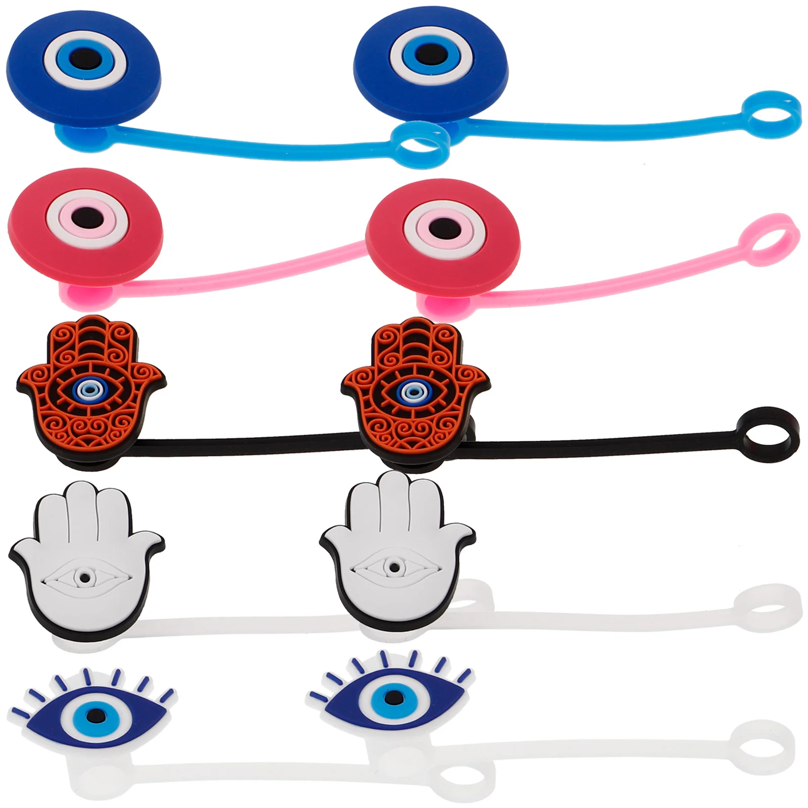 

10 Pcs Straw Cap Evil Eye Shaped Toppers Cute Covers Drinking Lids Protectors Modern Straws End Tips Covers