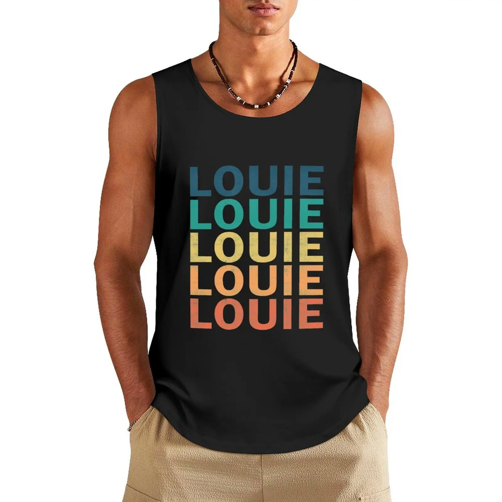 Louie Name T Shirt - Louie Vintage Retro Louie Name Gift Item Tee Tank Top gym shirts Vest Gym wear