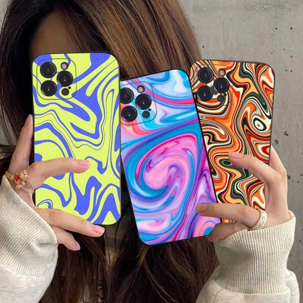 Abstract Swirl Pattern iphone case For iPhone 15 14 11 12 13 Mini Pro XS Max Cover 6 7 8 Plus X XR SE 2020 Funda Shell