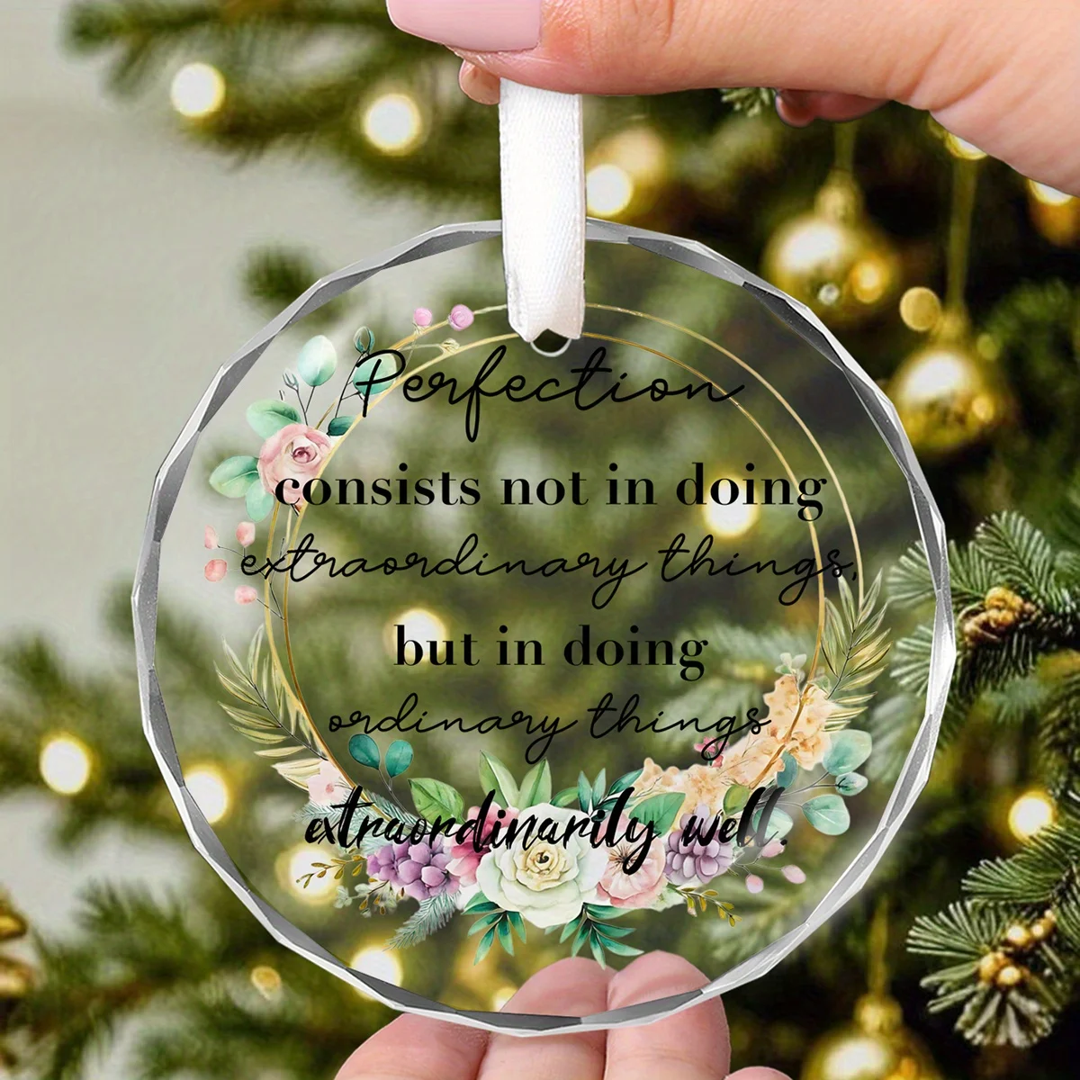 

Сувениры из хрустального стекла с цветочным узором и вдохновляющими цитатами - элегантная свадьба, елочные украшения, дом