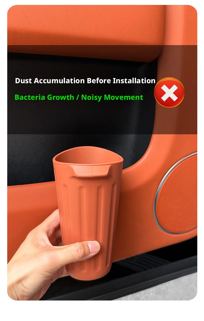 SEAMETAL Auto-Getränkehalter mit Mülleimer, Universeller Getränkeorganizer, Wasserdichte Silikon-Müllbox mit Aufbewahrungstasche – Detail 3