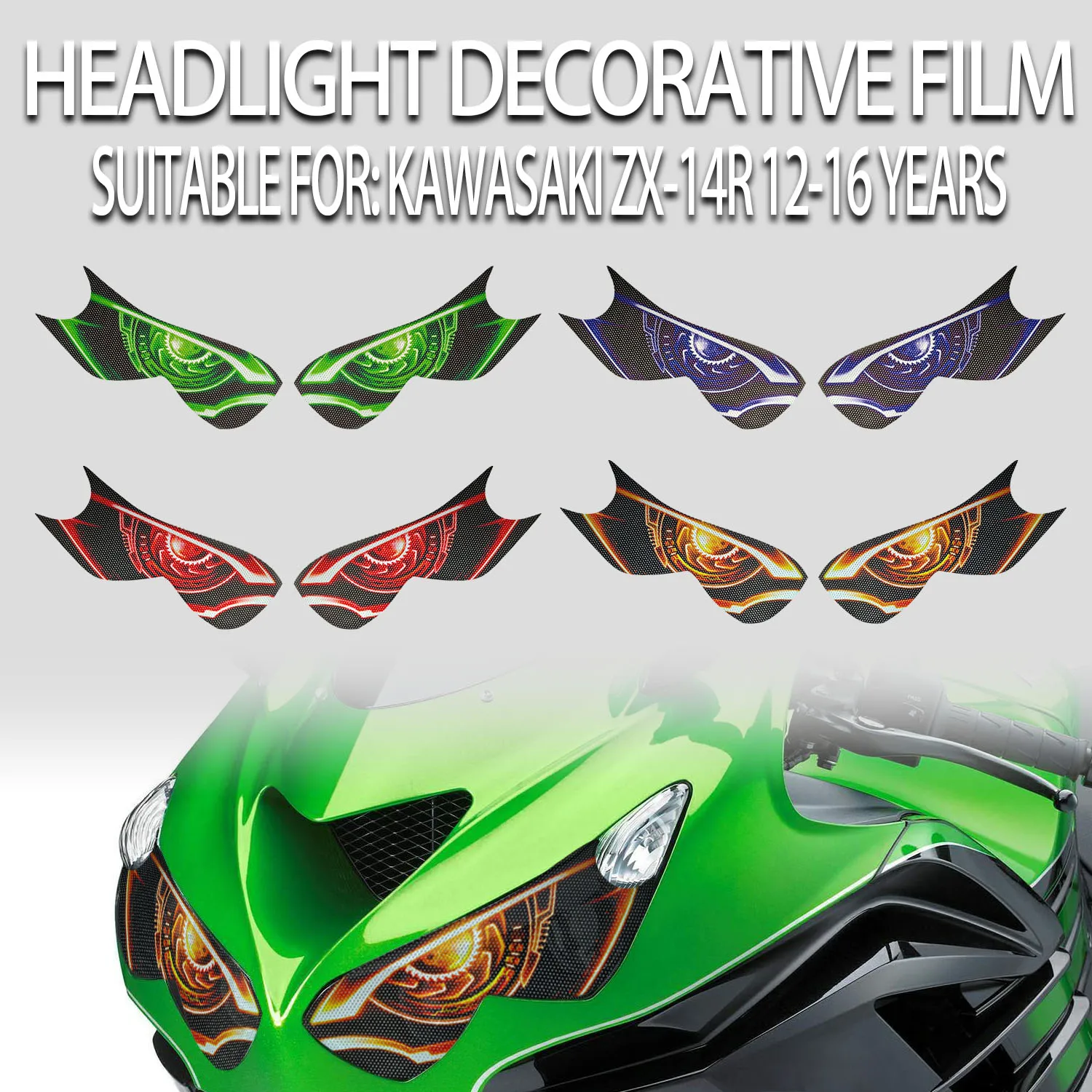 

For Kawasaki ZX-14R 12-16 Front Lamp Protection Sticker Headlight Decorative Film