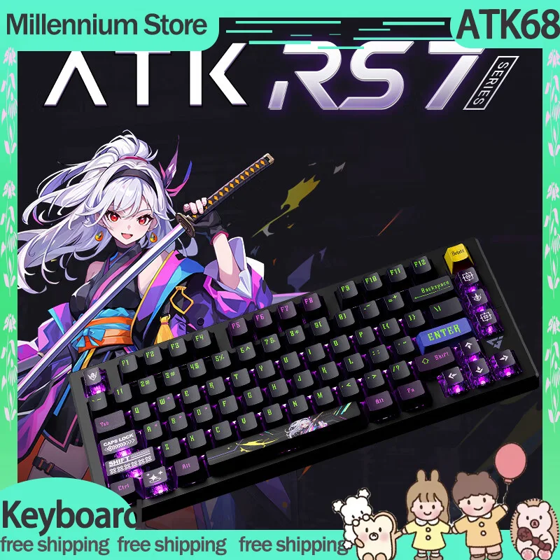 

ATK68 V3 HE Magnetic switch Keyboard CNC Aluminium Alloy 8000hz Wired RGB Hot Swap Game Keyboards For Win/Mac Desktop Gift