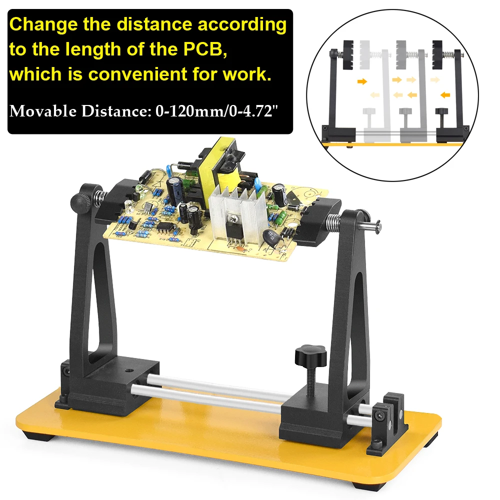 NEWACALOX Circuit Board Holder 360° Flipping PCB Clip Soldering Helping Hands for Mobile Phone SMD IC Desoldering Rework Station