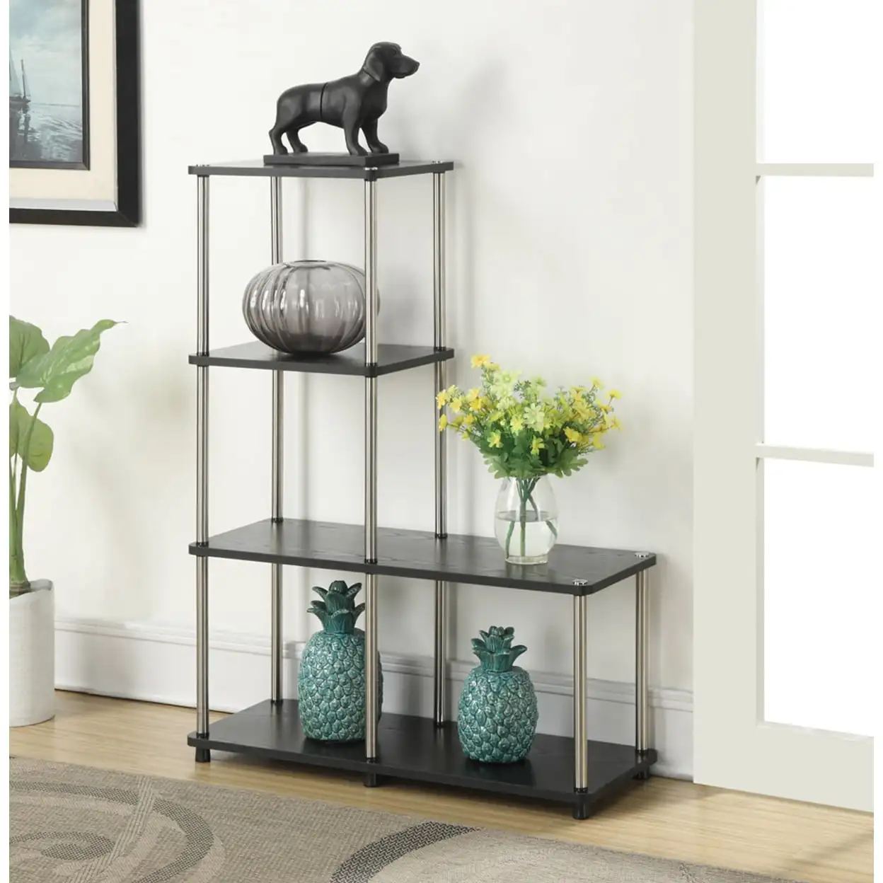 

Convenience Concepts Designs2Go 4 Tier L Bookshelf, Black