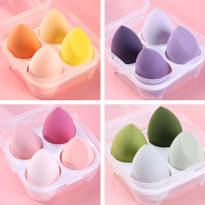 4PCS Cushioned Puffs Sponge for Makeup Fashion Make Up Blender Cosmetic Foundation Powder Sponge Beauty Tool Accessories Beauty