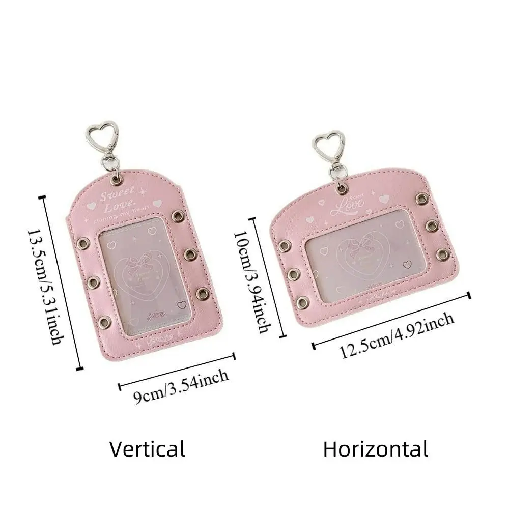 DIY Ballet Ribbon Korean Photocard Holder With Keychain Love Heart Pendant Photo Photocard Frame Hanging Decoration Picture