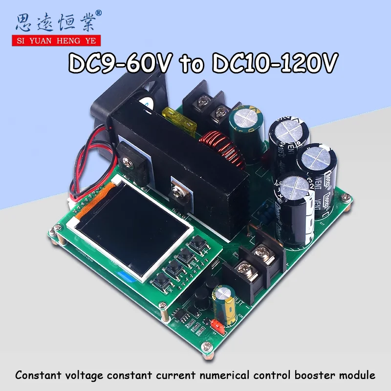 1pcs 900W NC boost module LCD constant current constant voltage adjustable DC9-60V to DC10-120V/15A