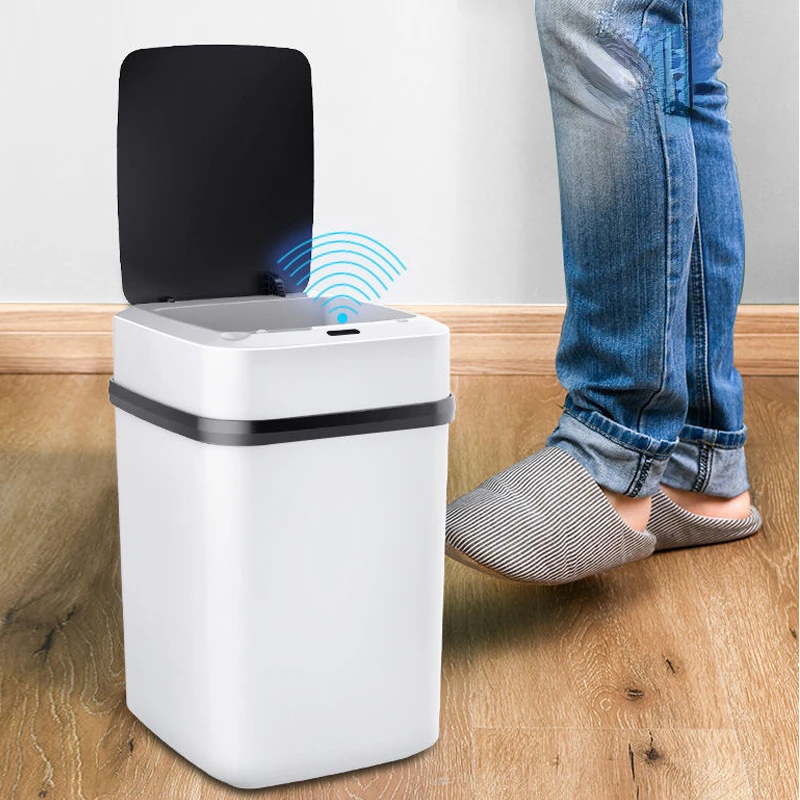 

Smart Sensing Automatic Garbage Can White for Kitchen Living Room Bedroom Mute Charging Household 13L Large Capacity Trash Cans