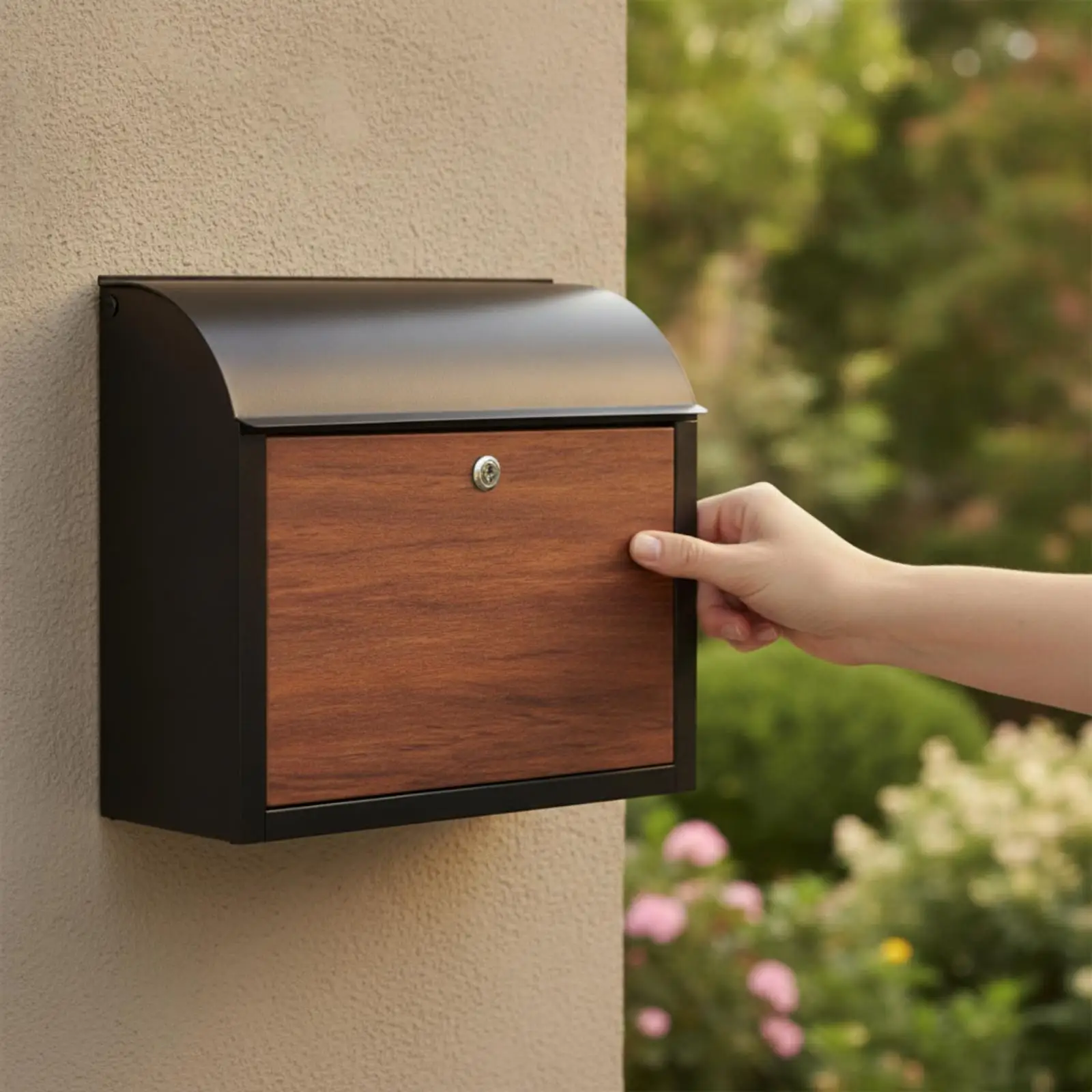Secure Iron Mailbox with Key Lock for Front Door Wall Mounted Anti Rust Letter Box