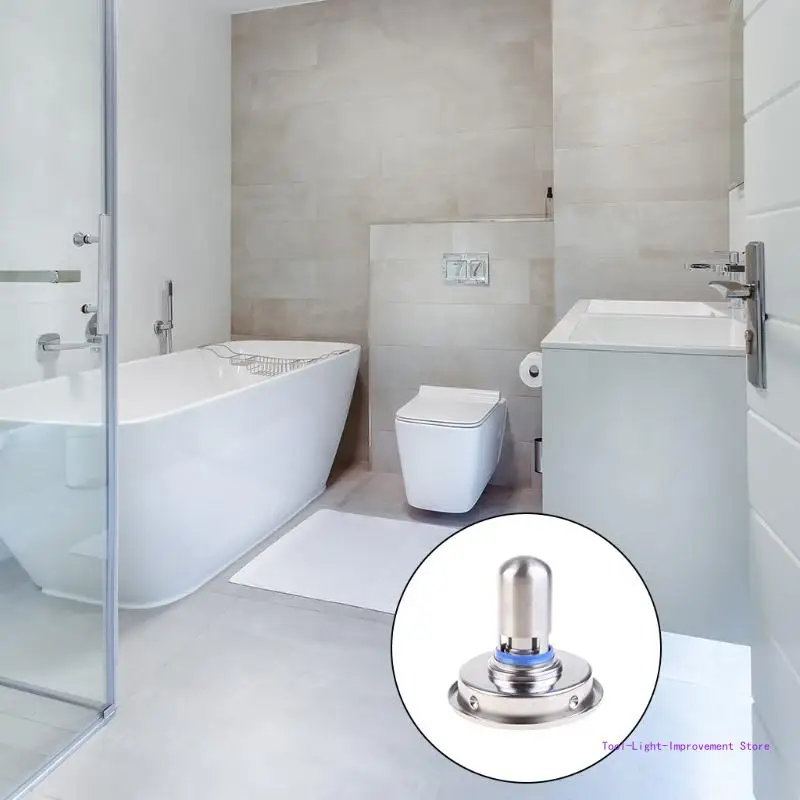 C63E Stainless Steel Round Invisible Drain Plug Cover Bathroom Shower Floor Strainer Stopper Anti-Odor Sink Water Filter