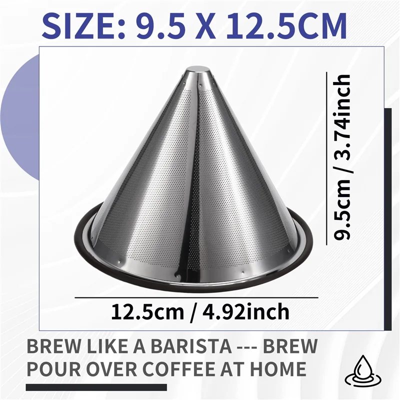 【Popular】Coffee Pouring Filter Reusable Stainless Steel Coffee Dripper Paperless Coffee Filter For Sustainable Brewing