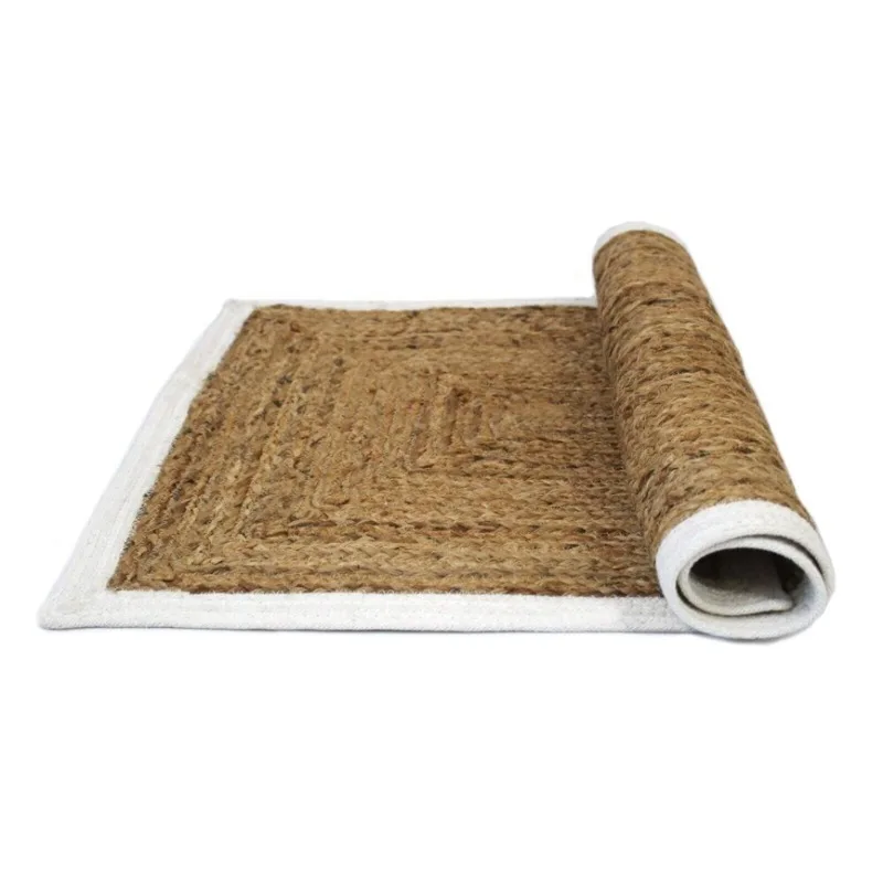 

Rug Natural Jute & Cotton Handmade Reversible Runner Carpet Modern Look Area Rug Living Room Decorationion