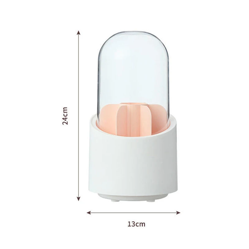 360 °   Balde giratório para pincel de maquiagem com caixa de armazenamento de cosméticos com tampa à prova de poeira