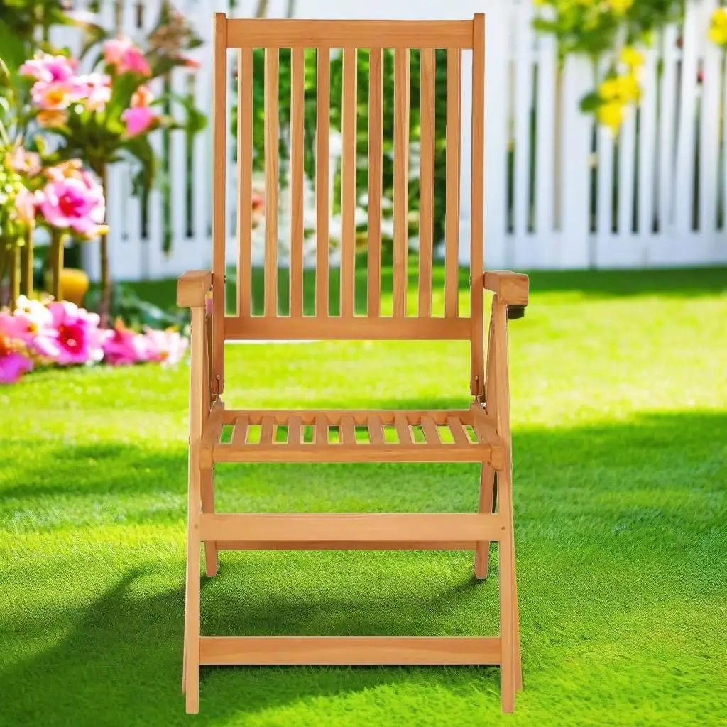 

2-Piece Patio Chairs Set with Green Cushions - Solid Teak Wood Outdoor Furniture