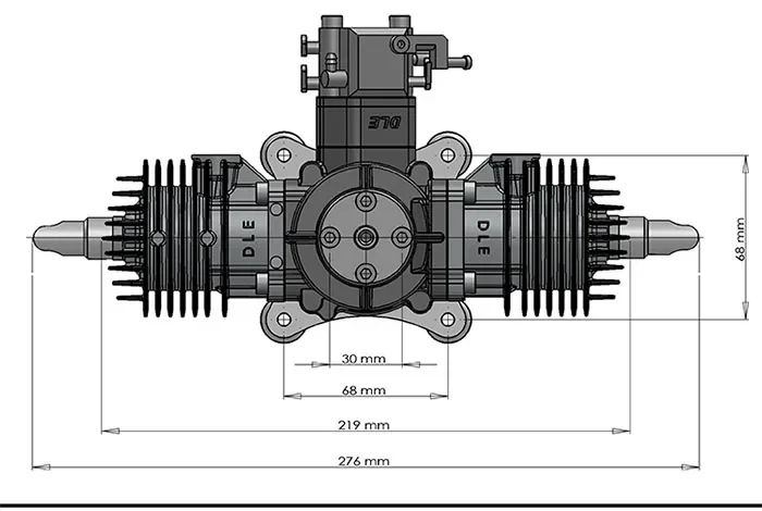 DLE 60 CC Twin Gas Engine Orginial Metal For Radio Control RC Airplane Model,Brand DLE60,DLE-60