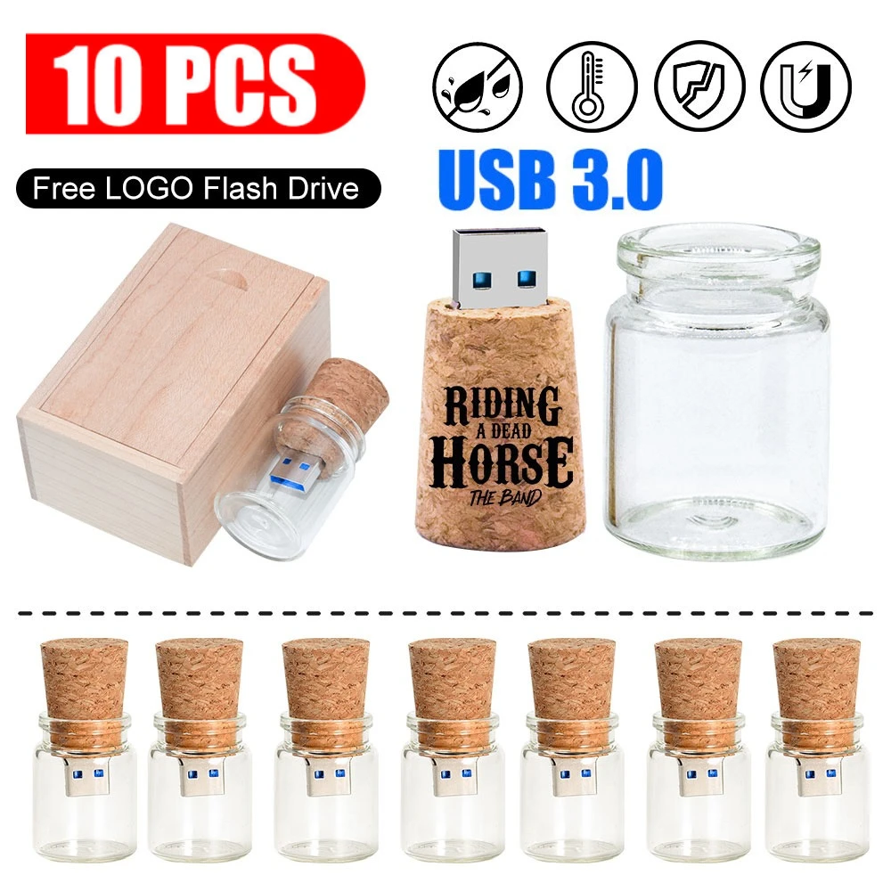 

10 шт./лот USB 3.0 флэш-накопитель деревянная коробка ручка высокоскоростной USB-накопитель 64 ГБ 32 ГБ дрейфующая бутылка U диск 16 ГБ 8 ГБ бесплатный логотип