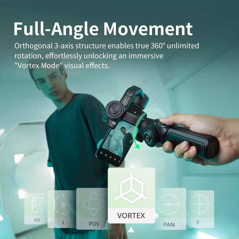 ZHIYUN الأصلي السلس 5S AI آيفون 15 برو ماكس Xiaomi تتبع مثبت يدوي 3-محور الهاتف الذكي Gimbal في الهواء الطلق Gimbals #5