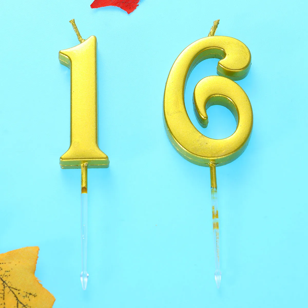 

Gold Glitter Happy Birthday Numeral Candles Number Candles Cake Topper Decoration for Adults Kids Party (Number 16, Golden)