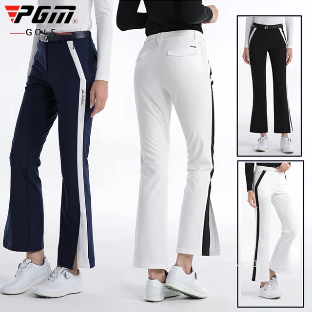 Pgm Golf Wear for Women Flared Pants Slim Sports Spring Autumn High-waist Trousers Ladies Split Hem Trousers Casual Golf Pants
