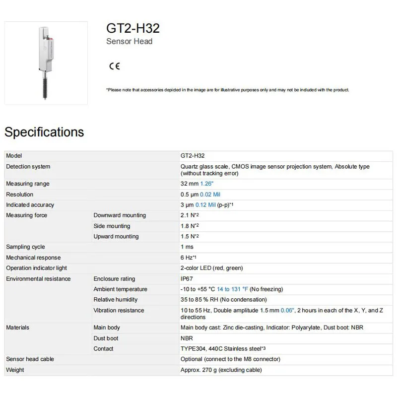 Brand New Genuine GT2-H32 KEYENCE high precision contact digital sensor, 100% original warehouse stock