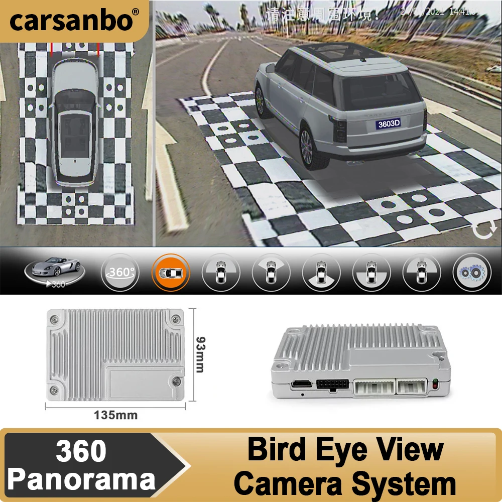 Carsanbo 360 Car Camera System Bird Eye View Camera With 2-24 Hours Parking Monitoring For Trcuk 360 Panoramic System
