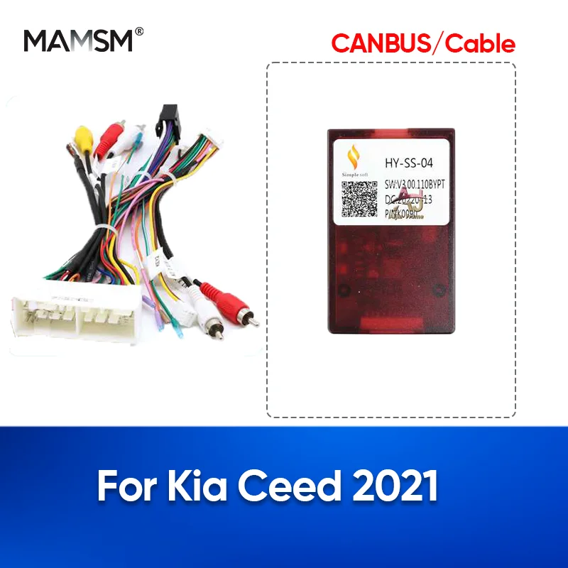MAMSM For KIA Ceed 2021 Car 16 Pin Electrical Wiring Harness Adapter Canbus Box Decoder Cable Coneder DVD Navigation Plug