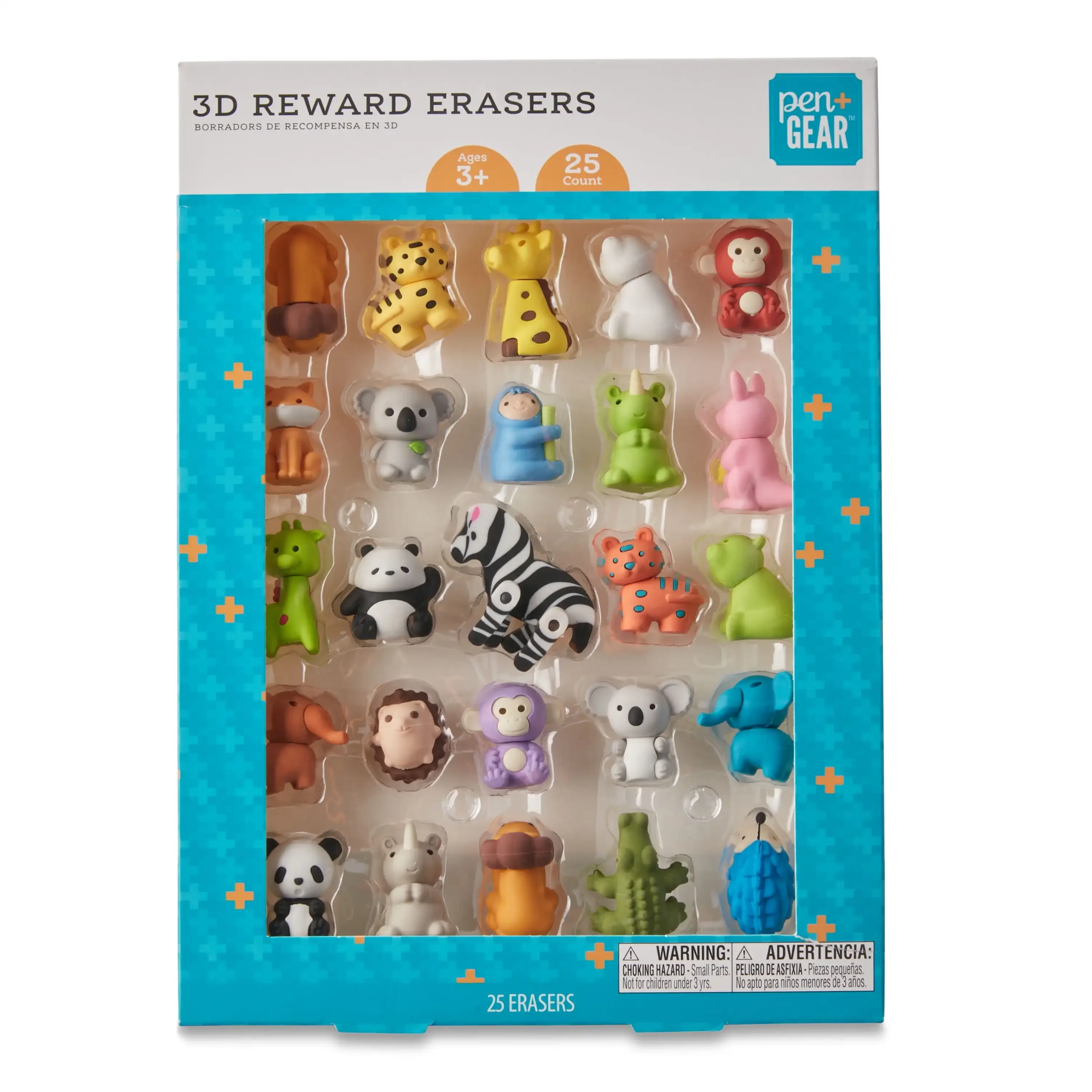 

Eraser Pals, Safari Theme, 25 Count