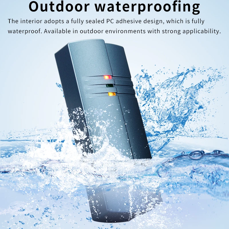 Pembaca RFID IC DC12V 13.56Mhz, Kepala Kontrol Akses NFC Tahan Air, Wiegand26/34, RS232, RS485, Format UART TTL untuk Pintu/Kantor