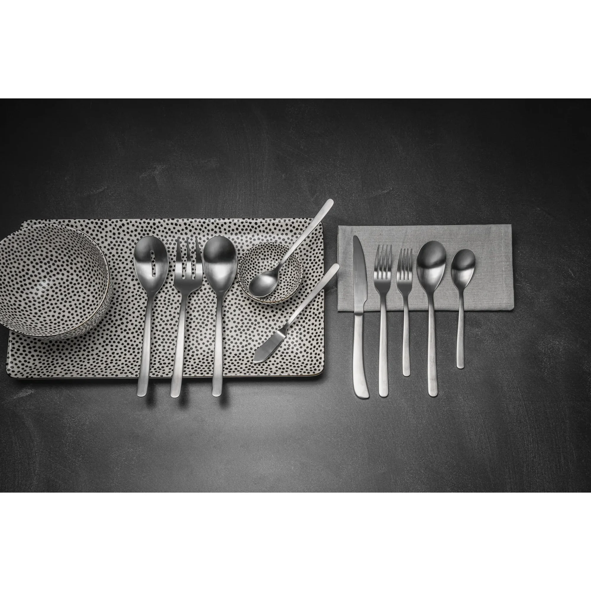 

55-Piece Stainless Steel Flatware Set, Service for 10, Dishwasher Safe Silverwarefor Wedding, Restaurant, Home Dining Use