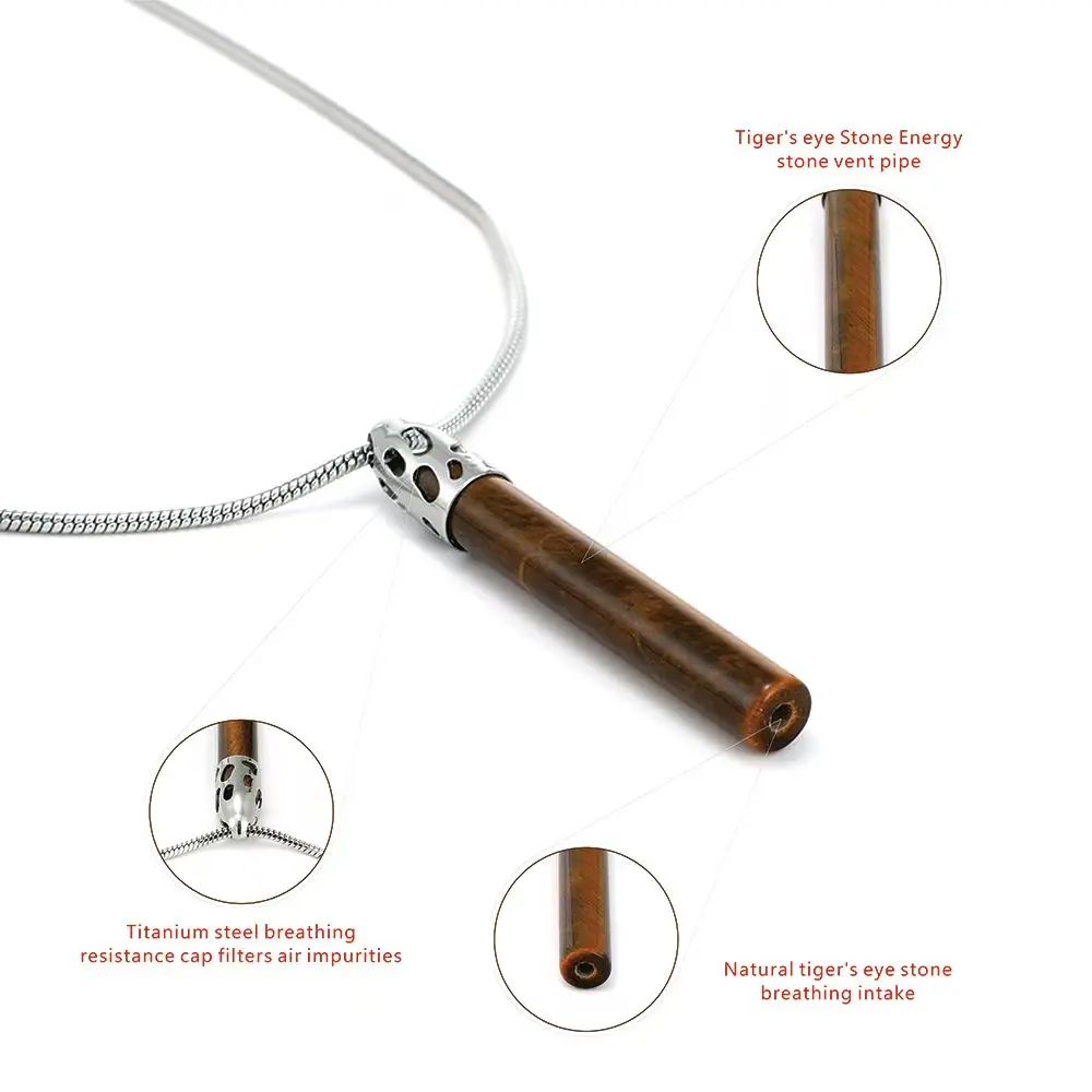 שרשרת נשימת אבן העין של נמר, אביזר יוגה אופנתי וקישוט מדיטציה-הקלה מדיטציה.