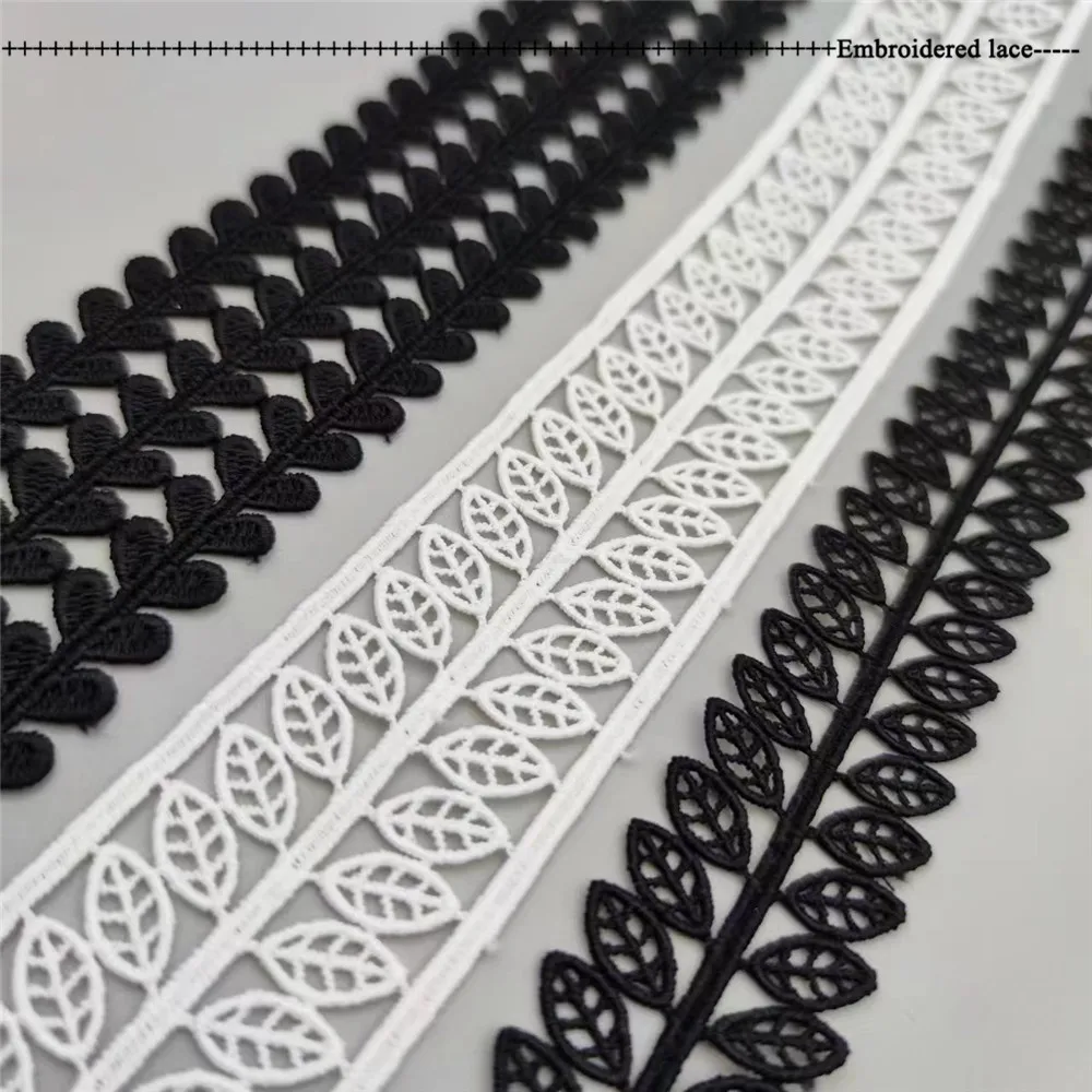 Water Soluble Lace Ribbon Embroidered Leaf Lace Fabric Trim Decoration DIY Sewing Crafts Clothing Accessories