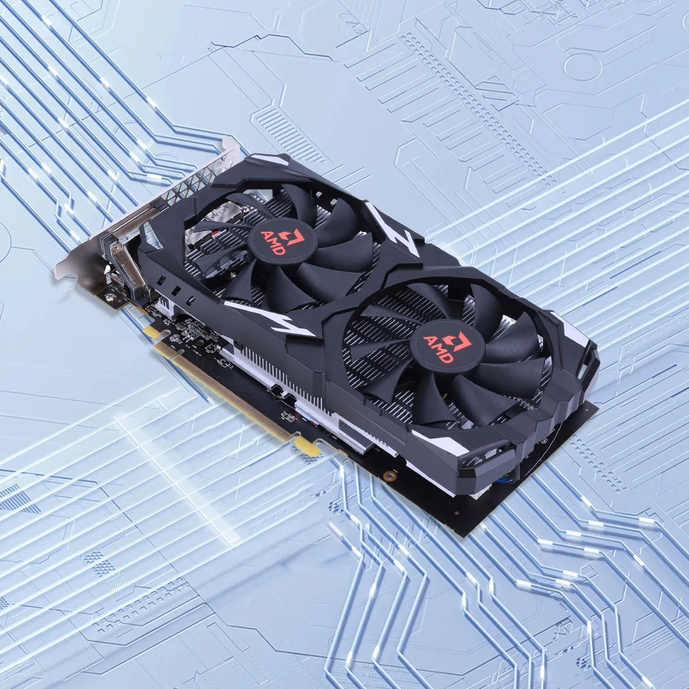 Placa gráfica RX580, 8GB, 2048SP, GDDR5, PCIE 3.0 com ventilador duplo, DP compatível com HDMI, DVI para escritório e jogos