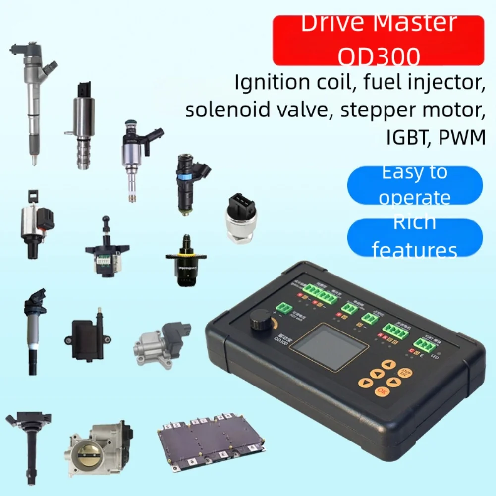 

QD300 Automotive Ignition Coil Tester with Overcurrent and Reverse Polarity Protection for Fuel Injector Testing
