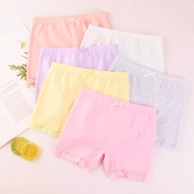 3-8 year old girls' anti-glare safety underwear cotton summer thin section6 packs  6 PCS a lot