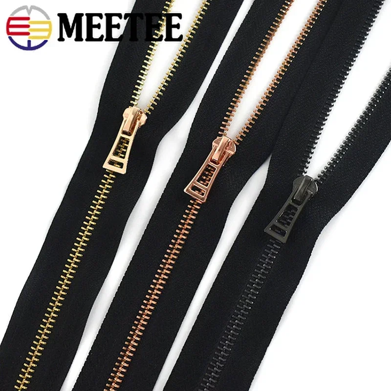 2/4Y 3# 5# Metal Zippers Tapes Decorative Zip By The Meter Black Zips Repair Kits Bag Clothes Jacket Backpack Sewing Accessories