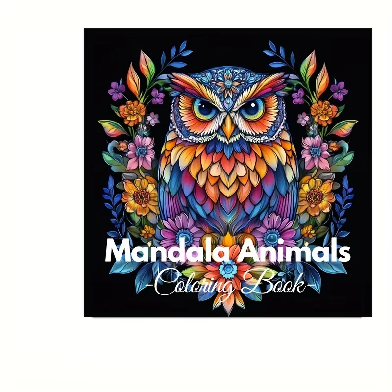 28-pagina's Mandala-dieren kleurboek voor stressreductie voor volwassenen |   Kleurboek voor stressverlichting en stemmingsreductie Valentin