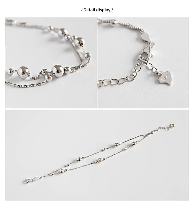 Hot selling S925 sterling silver geometric round bead bracelet for women simple and versatile fashionable luxury jewelry